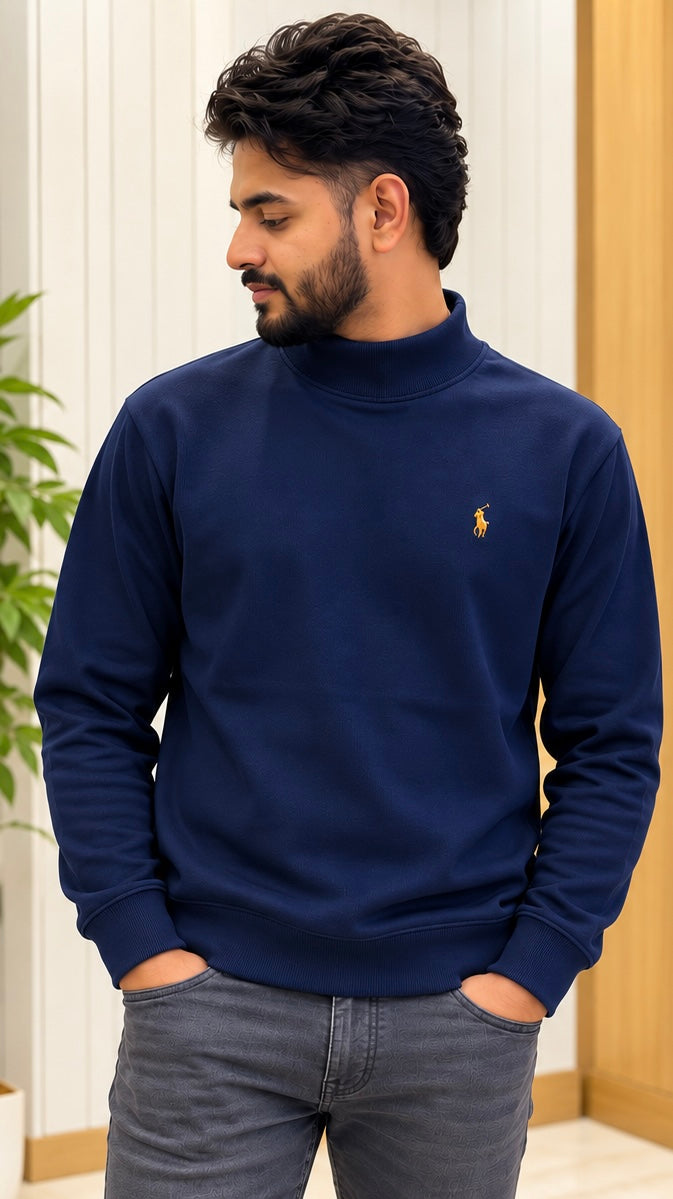 Luxury Winterwear High-GSM Turtleneck- Navy