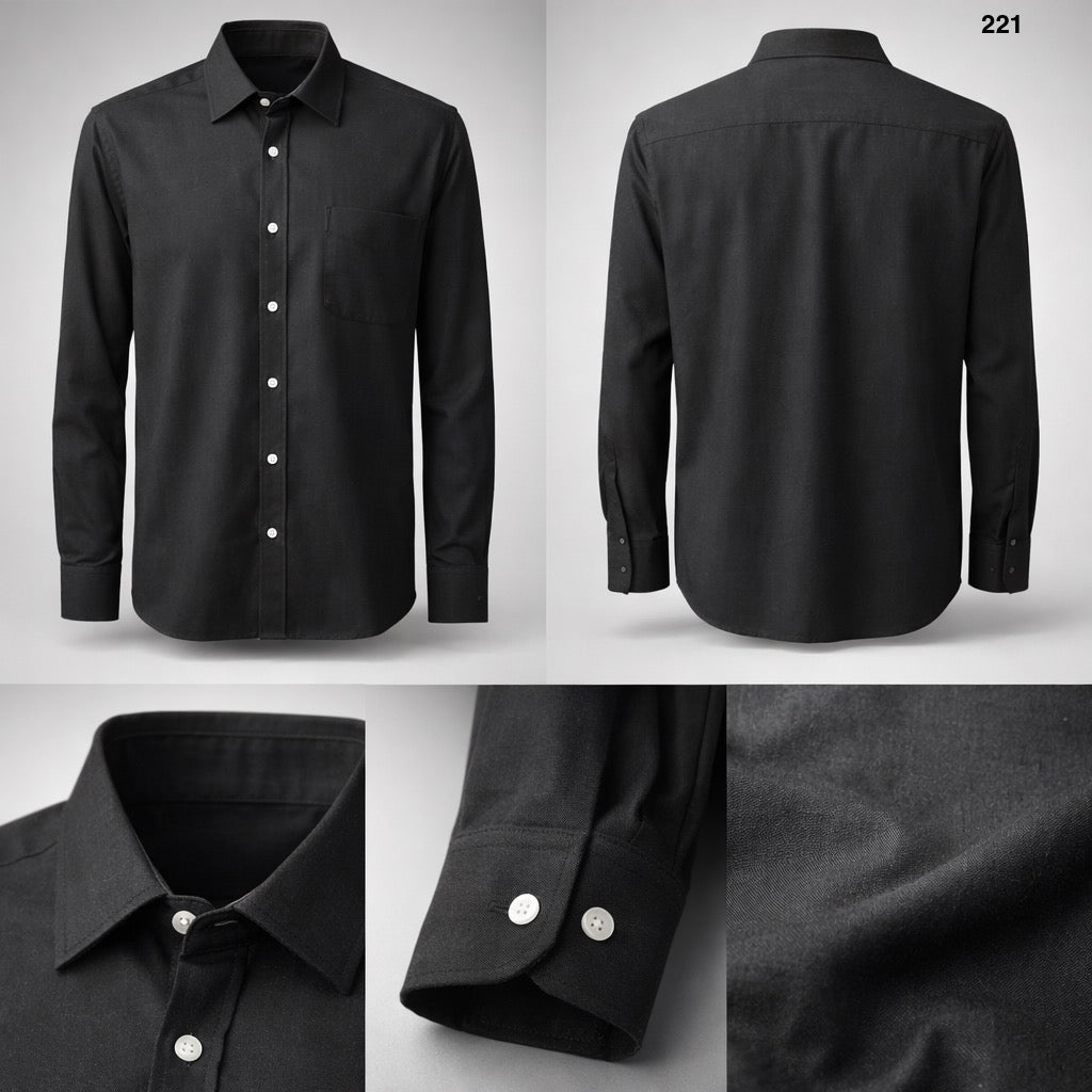 TMFS Signature Formal Cotton Shirt 221 Black