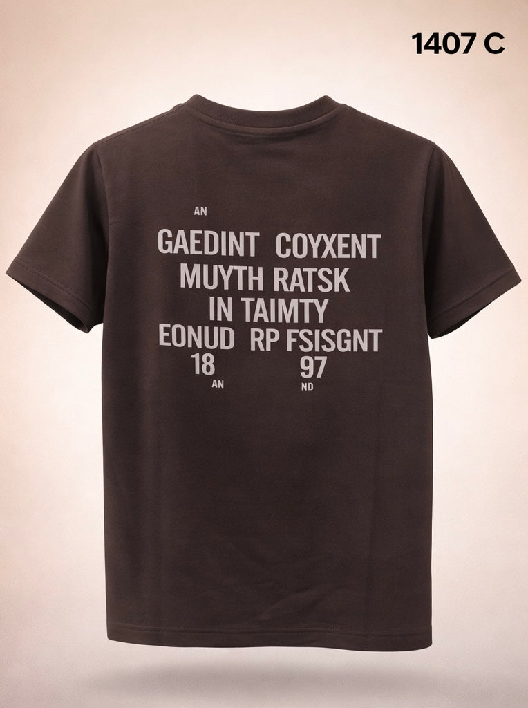 Gatsby Typography Printed T-Shirt for Men – Premium Cotton Regular Fit 1407 C- coffie