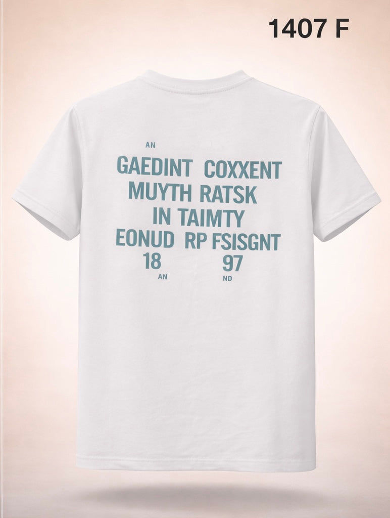 Gatsby Typography Printed T-Shirt for Men – Premium Cotton Regular Fit 1407 WHITE