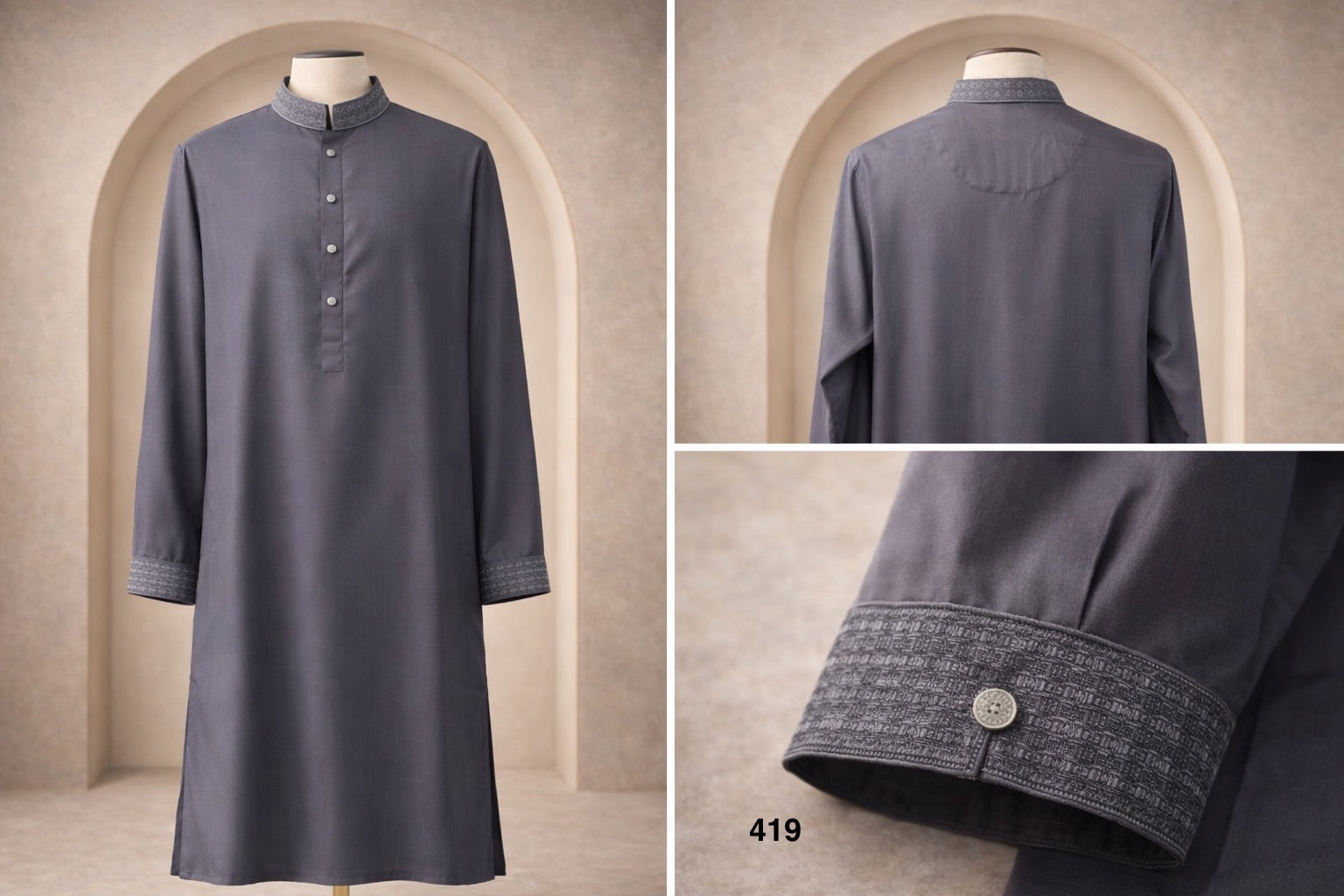 Premium Luxury Embroidered Panjabi with Embroidered Cuffs 419