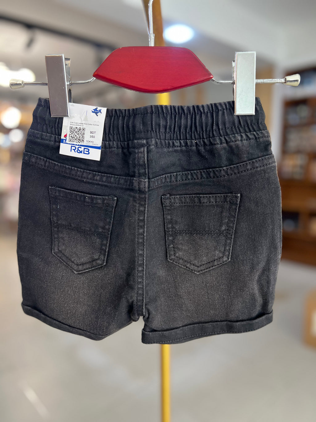 Boys Denim Black Shorts-C75