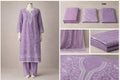 Premium Embroidered (Indian) Prints Three Piece C173-Lavender Purple