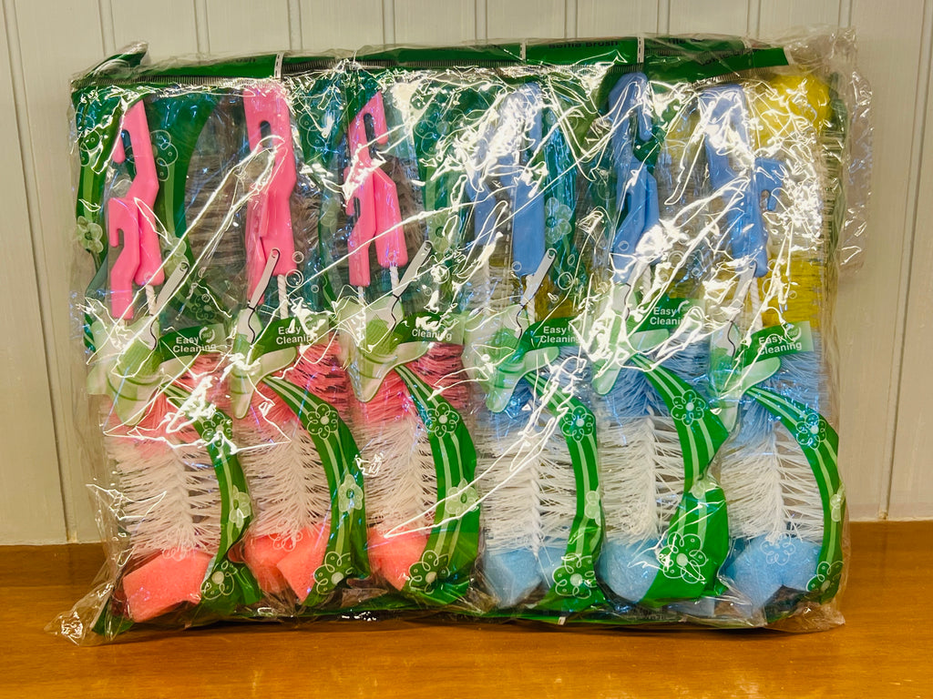 Multi-Color Bottle Cleaning Brush Set with Sponge Head