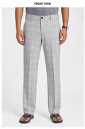 GATSBY Mens Slim Fit Light Grey Check Formal Pants