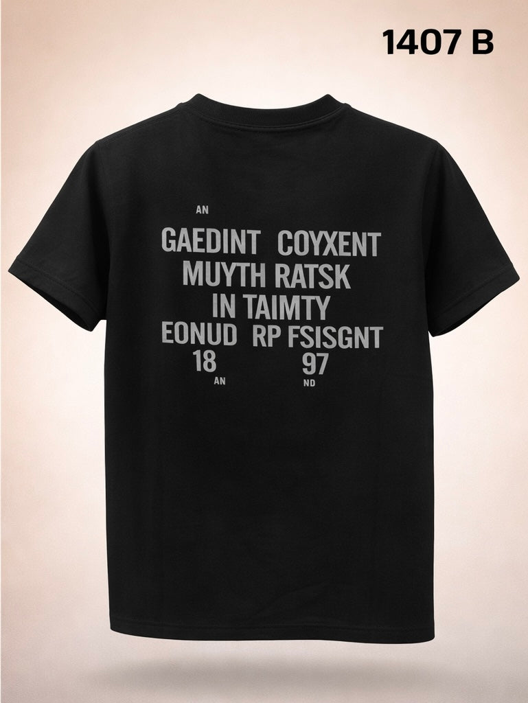 Gatsby Typography Printed T-Shirt for Men – Premium Cotton Regular Fit 1407 B - black