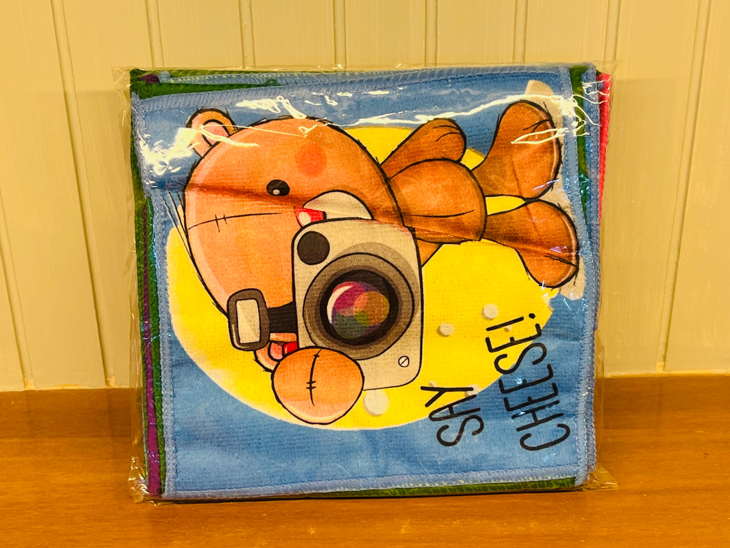 Baby Cartoon Printed Soft Washcloth / Face Towel (Multi Design Pack)