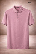 Men’s Premium Solid Polo T-Shirt Dusty Mauve Soft Stretch Luxury Finish 9093