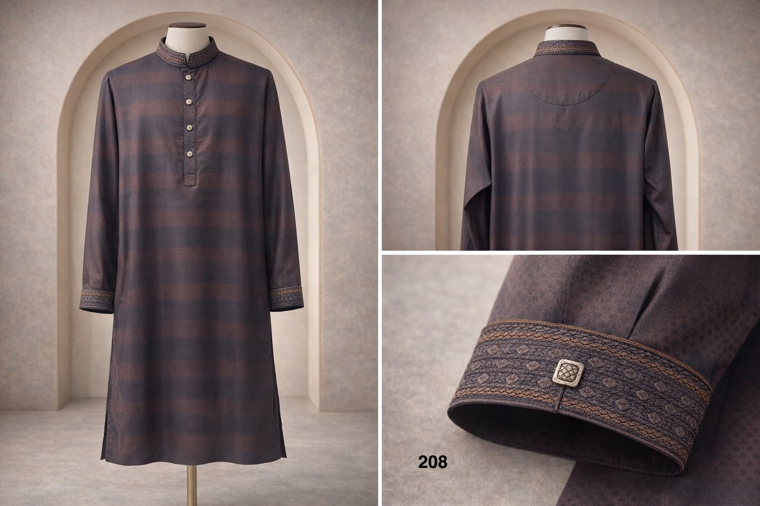 Premium Luxury Embroidered Panjabi with Embroidered Cuffs 208