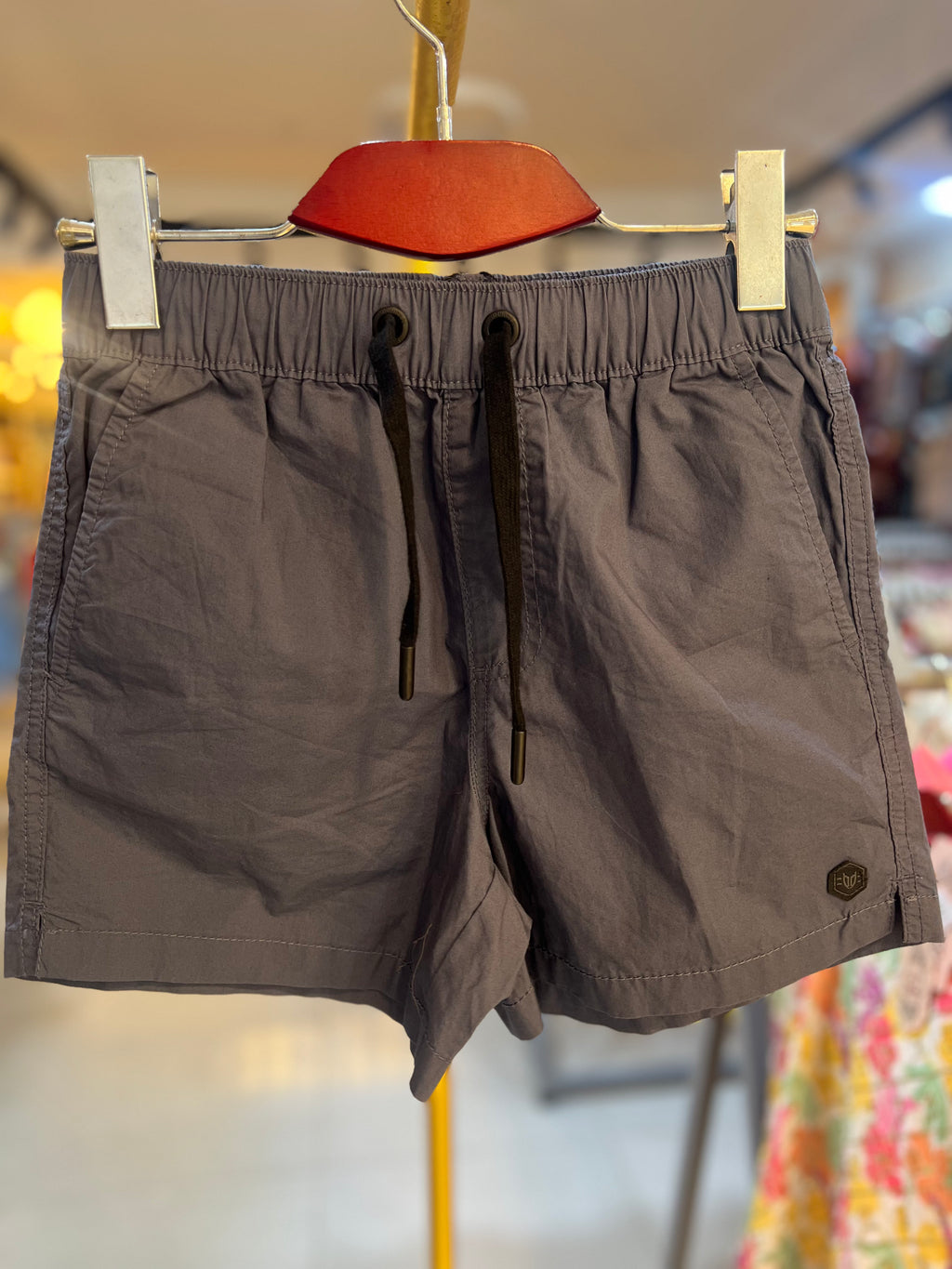 Boys Premium Stripe Cotton Shorts Charcoal Grey-C15