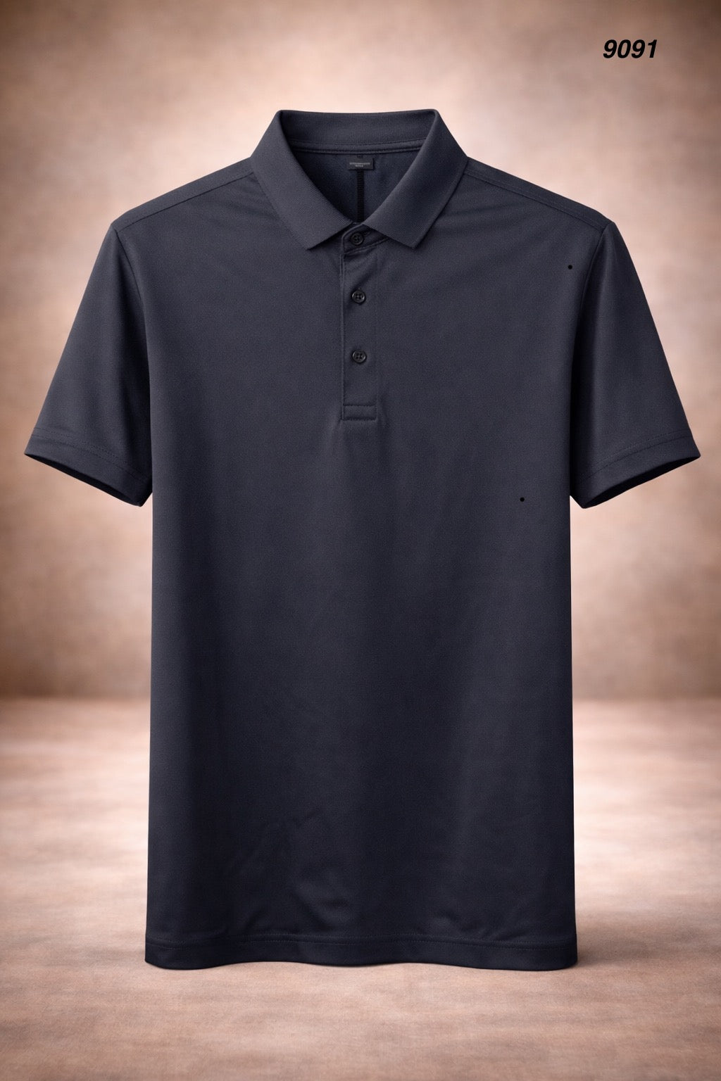 Men’s Premium Solid Polo T-Shirt Charcoal Black Soft Stretch Luxury Finish 9091