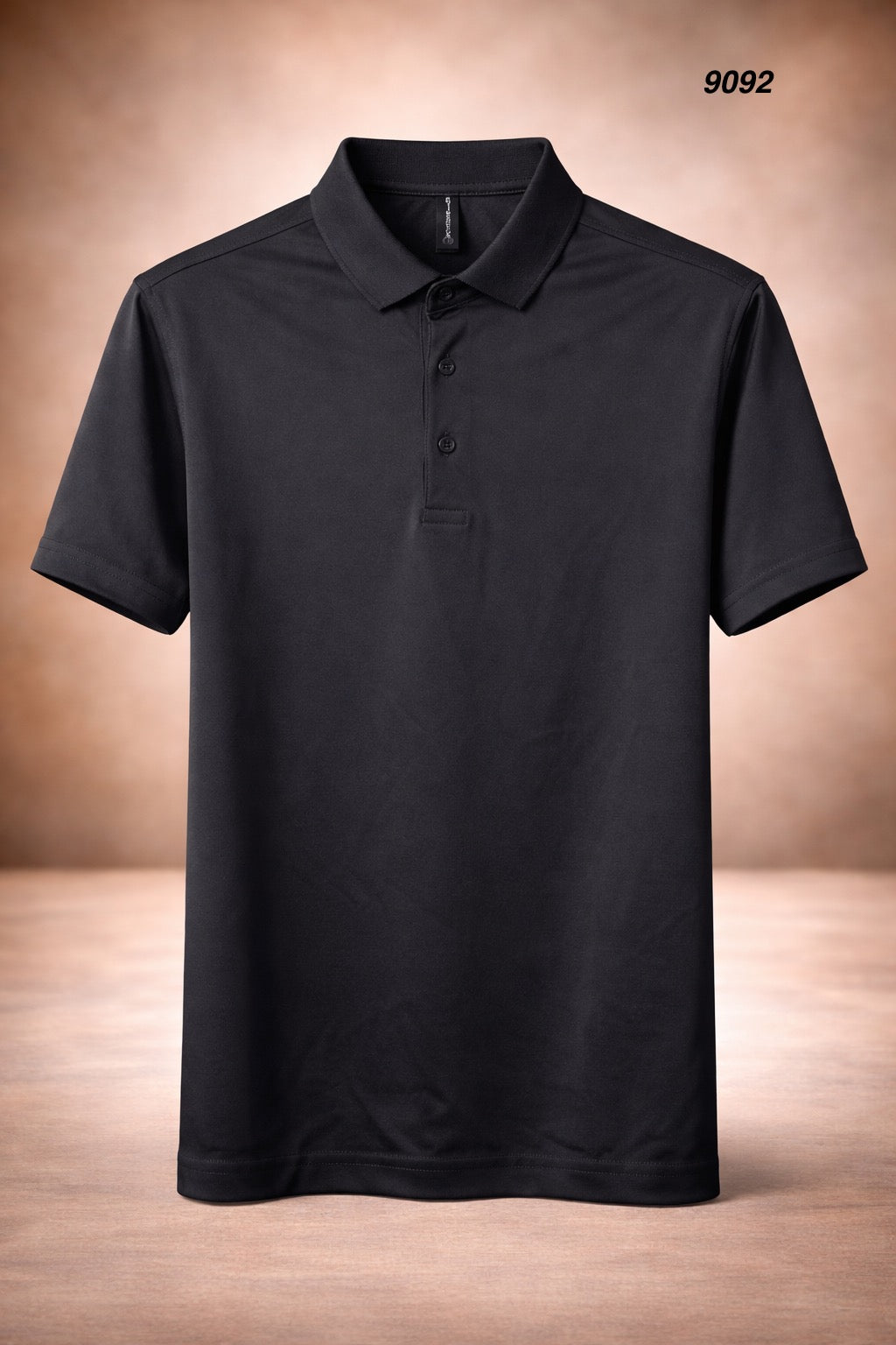 Men’s Premium Solid Polo T-Shirt Black Soft Stretch Luxury Finish 9092