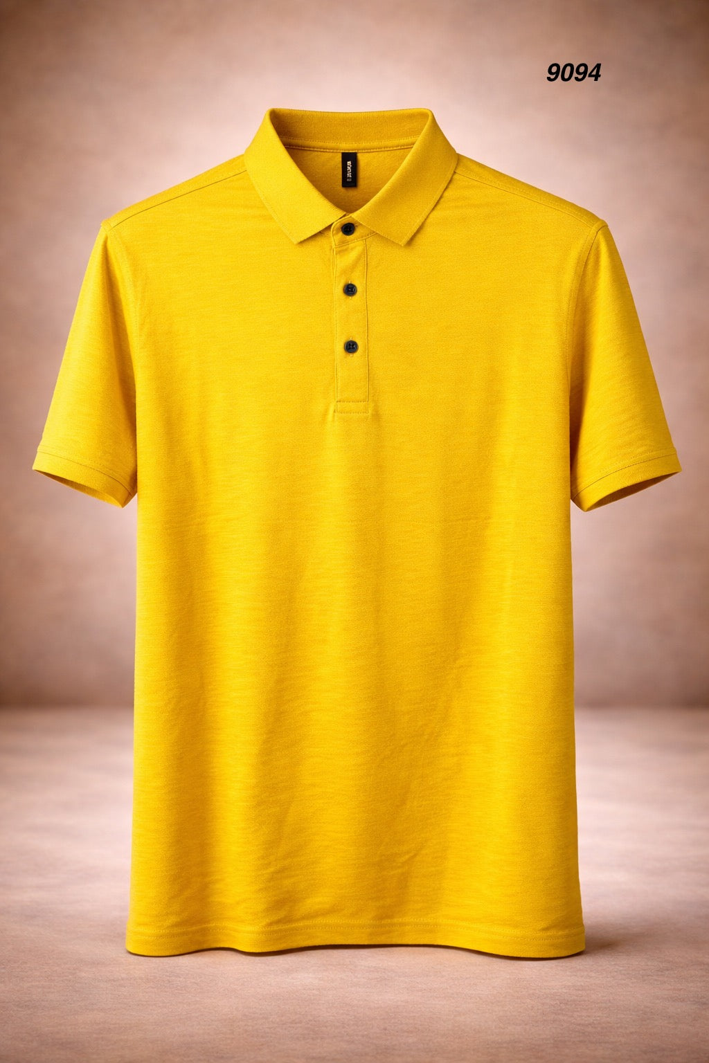 Men’s Premium Solid Polo T-Shirt Yellow Soft Stretch Luxury Finish 9094