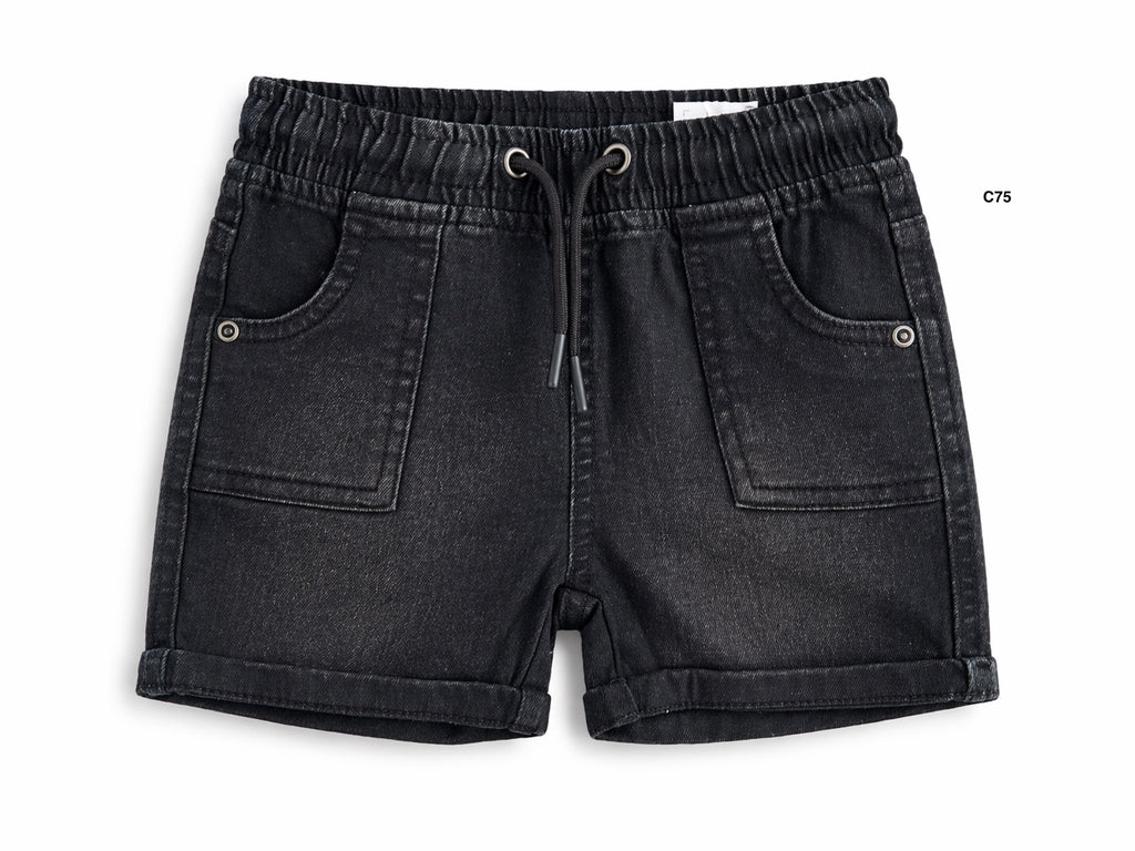 Boys Denim Black Shorts-C75