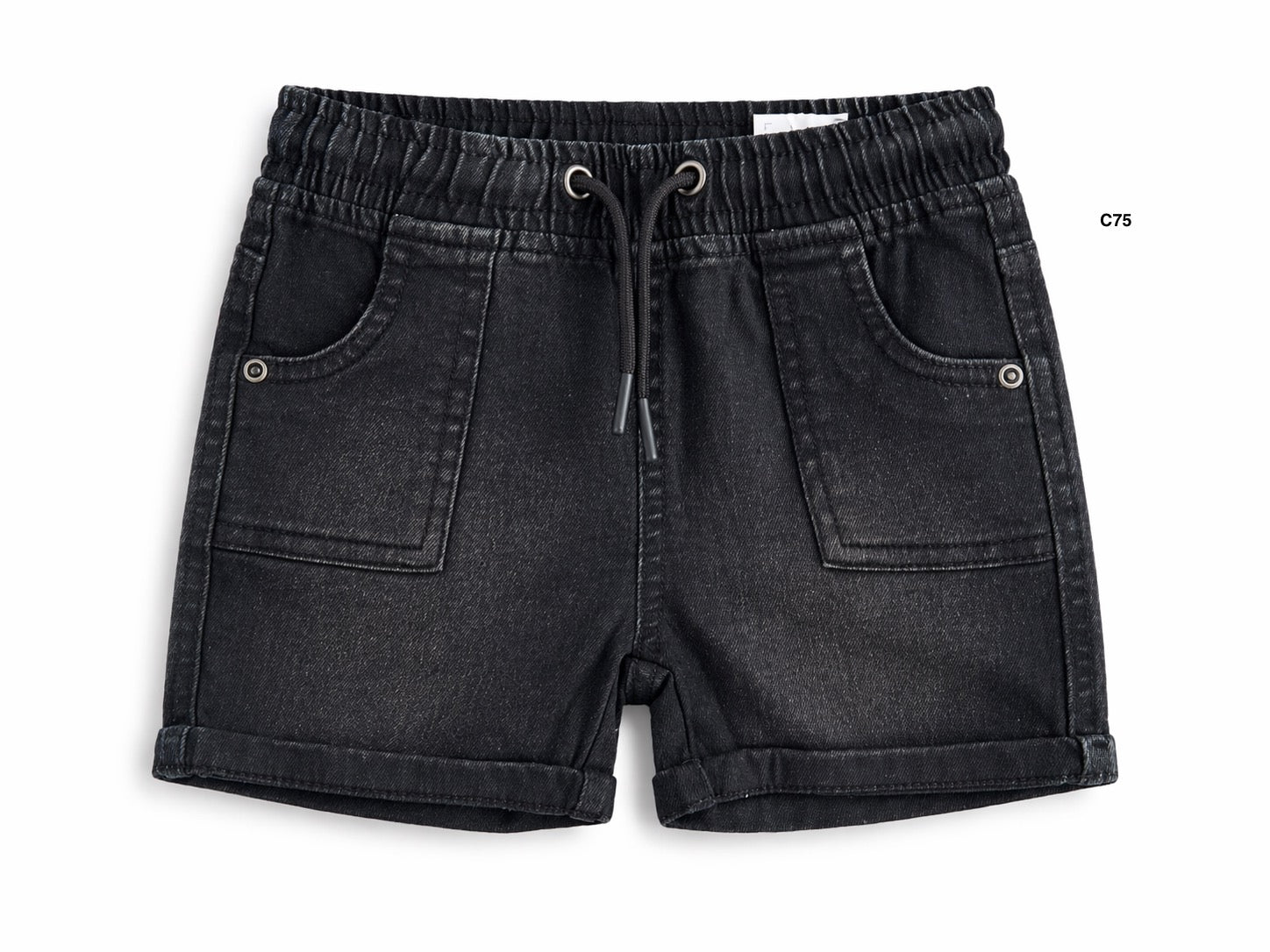 Boys Denim Black Shorts-C75