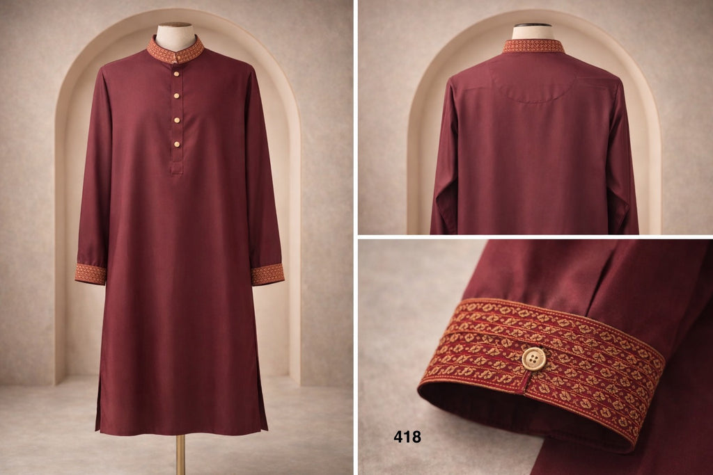 Premium Luxury Embroidered Panjabi with Embroidered Cuffs 418