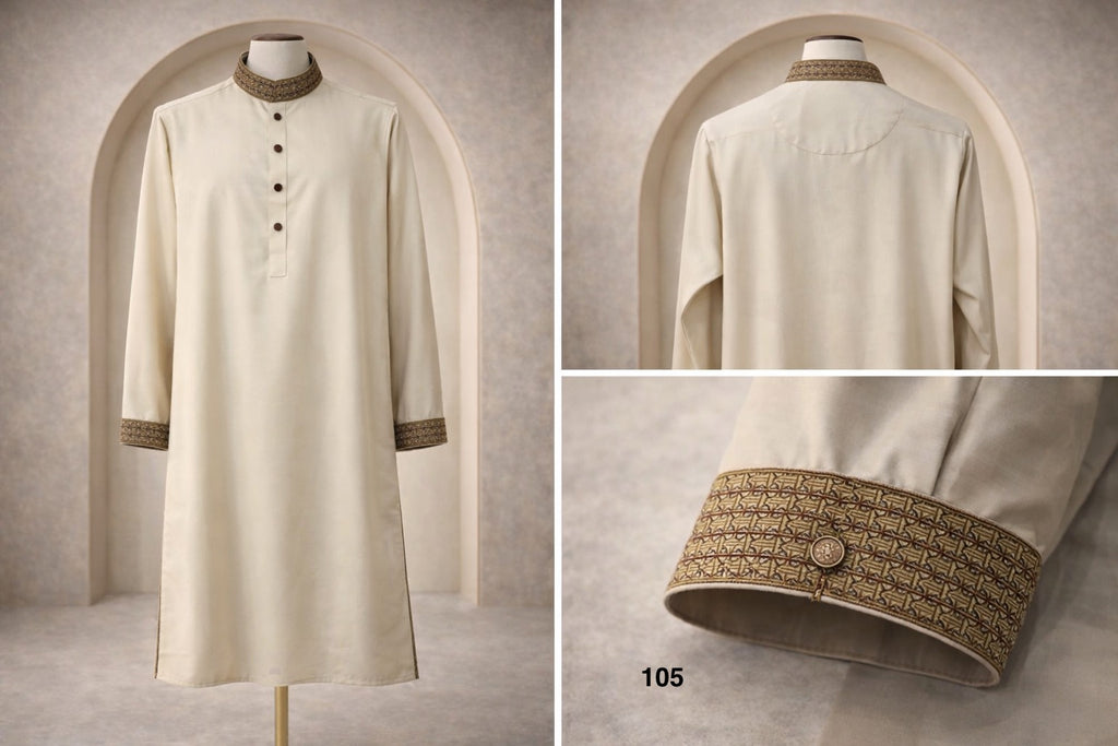 Premium Luxury Embroidered Panjabi with Embroidered Cuffs 105