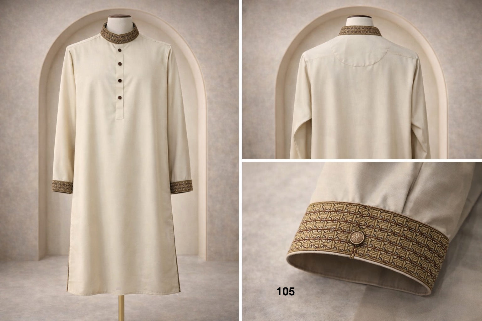 Premium Luxury Embroidered Panjabi with Embroidered Cuffs 105