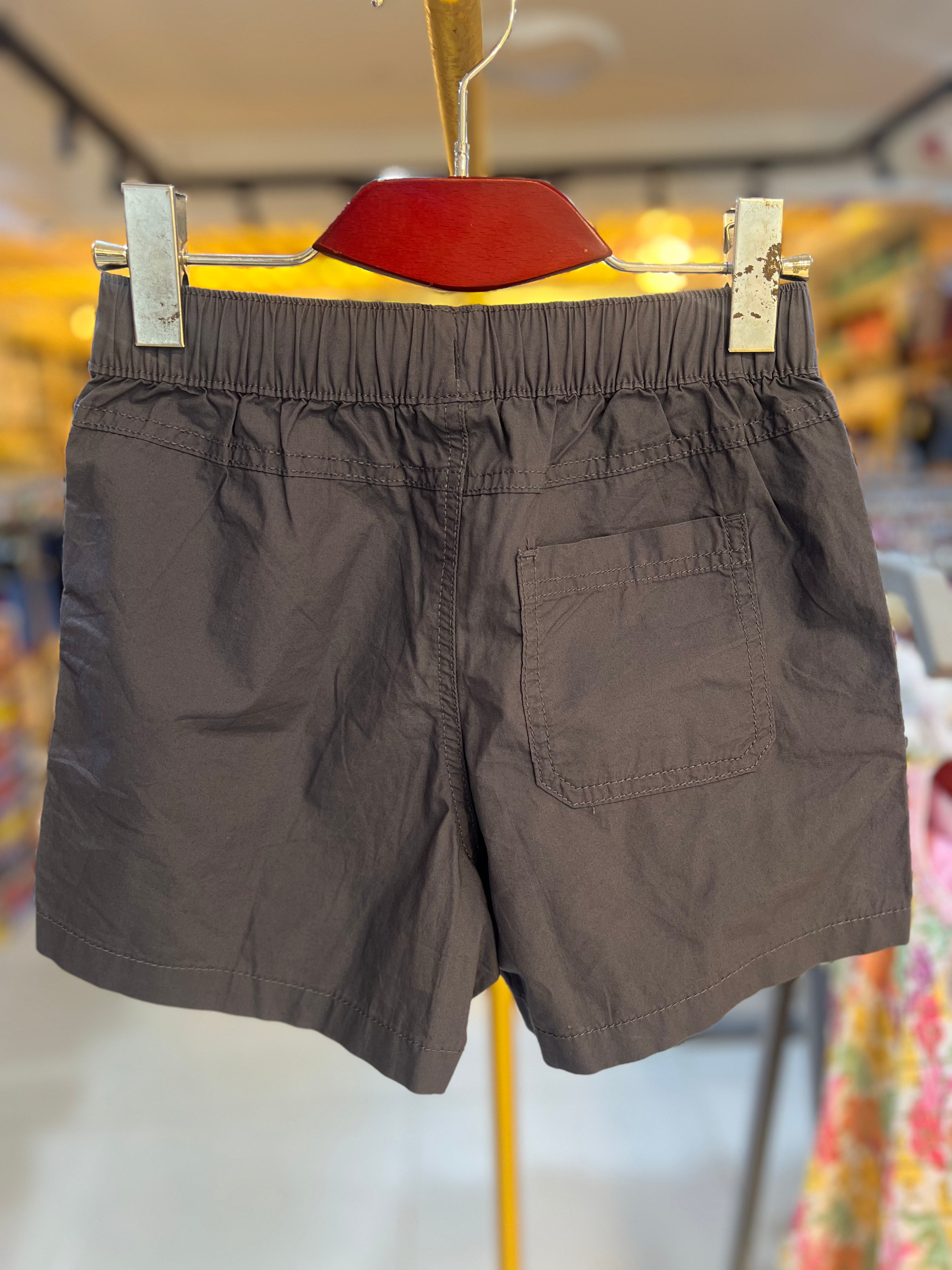 Boys Premium Stripe Cotton Shorts Charcoal Grey-C15