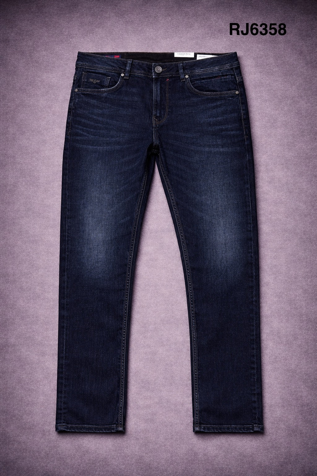 Rookies Mid-Rise Straight Comfort Stretch Jeans -Navy Blue RJ6358