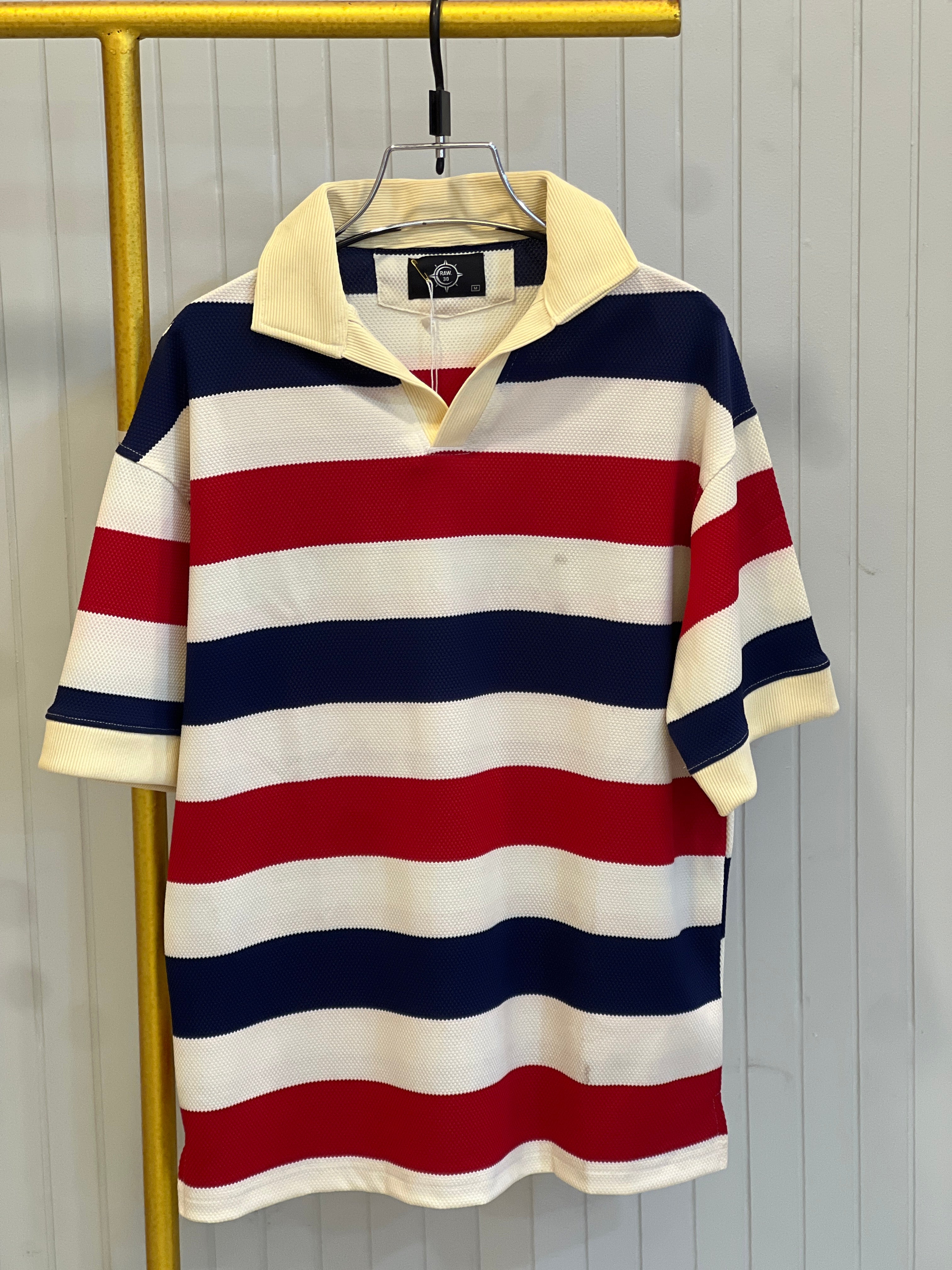 Men's Premium Knit Striped Polo Shirt 504