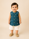 Baby Boy Printed Shirt & Solid Shorts Set 195 - Green