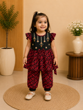 Baby Girl Embroidered Top & Printed Pant Set 107/108