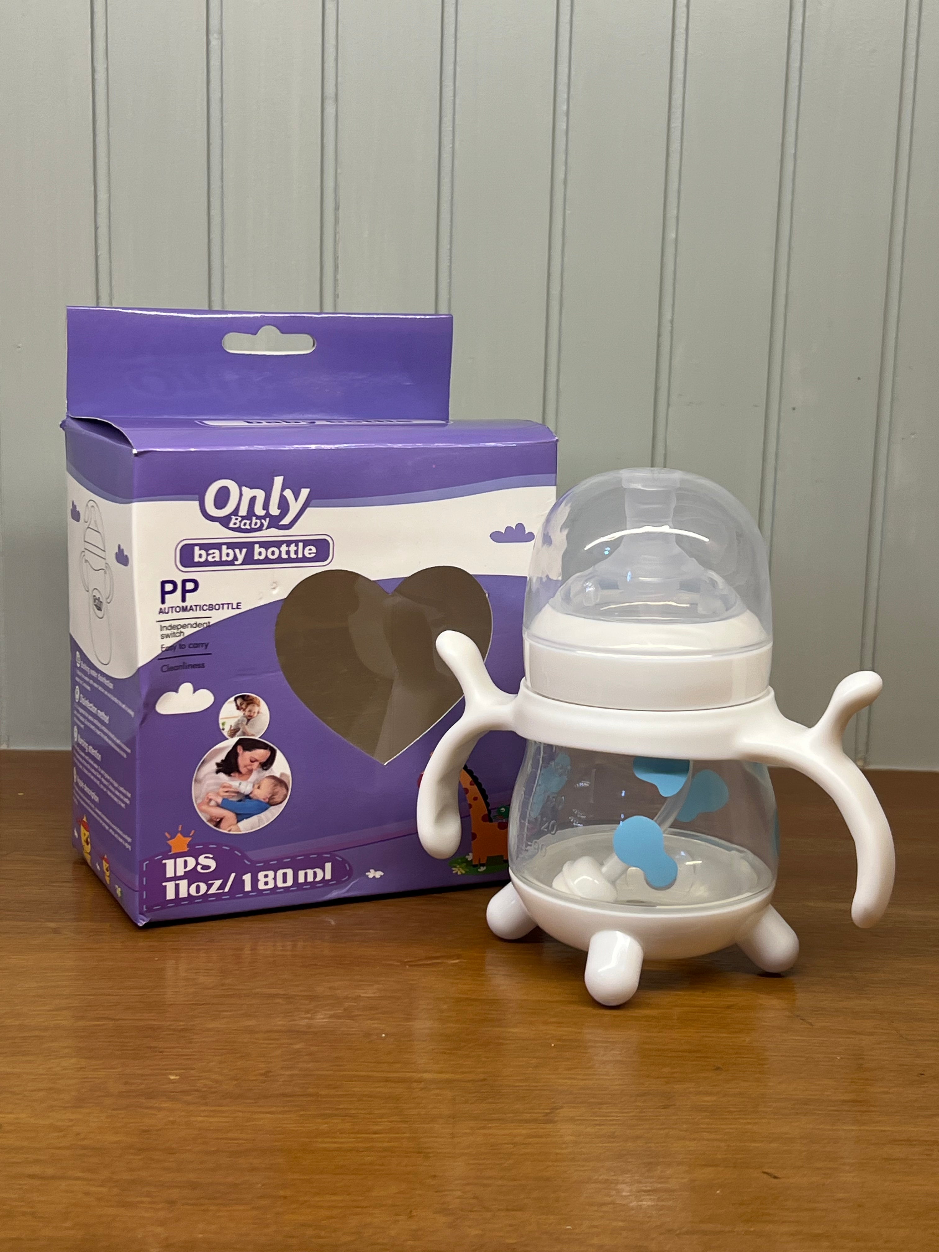 Only Baby PP Feeding Bottle with Handles & Stand – 180ml (11oz)