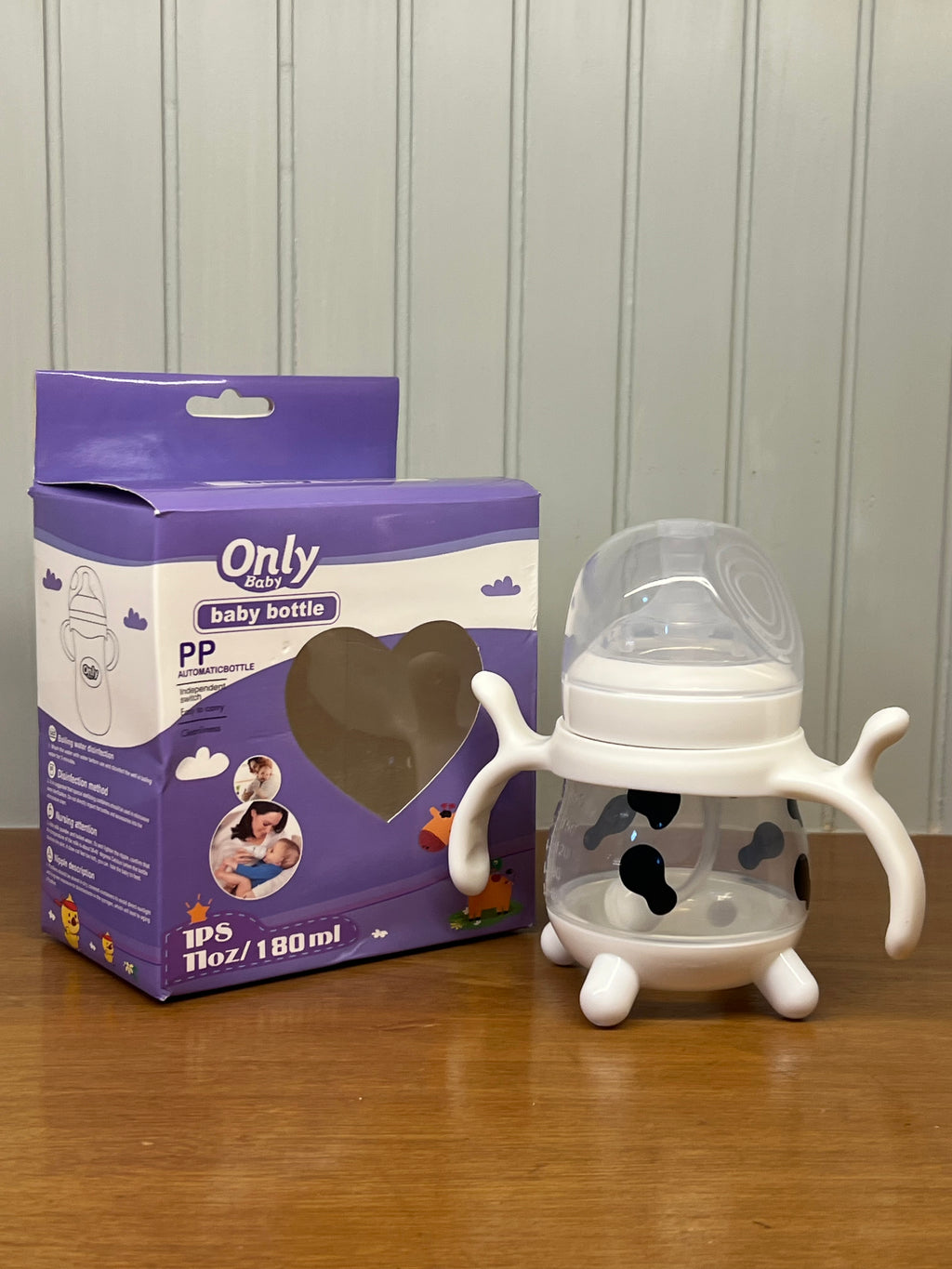 Only Baby PP Feeding Bottle with Handles & Stand – 180ml (11oz)