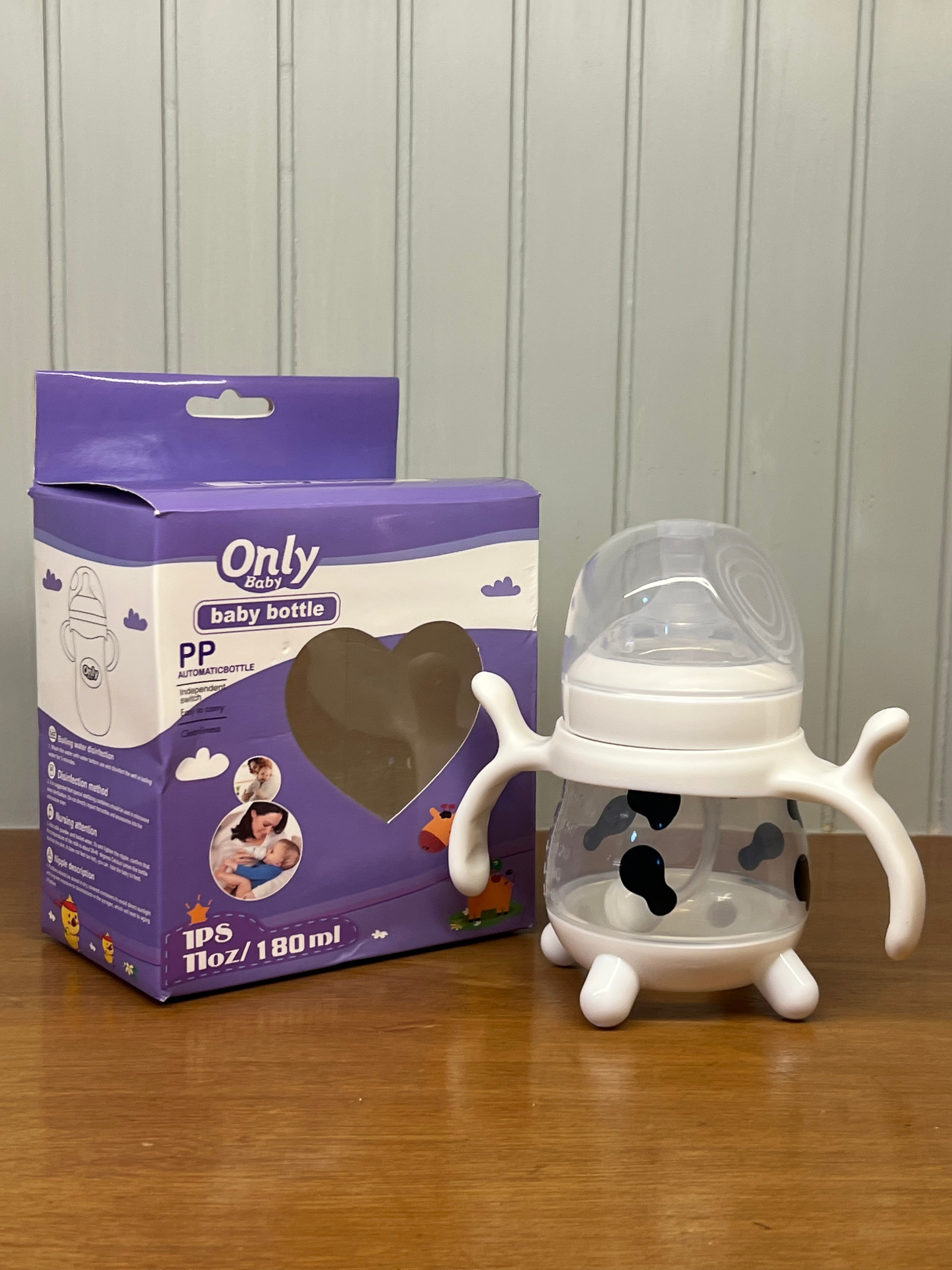 Only Baby PP Feeding Bottle with Handles & Stand – 180ml (11oz)