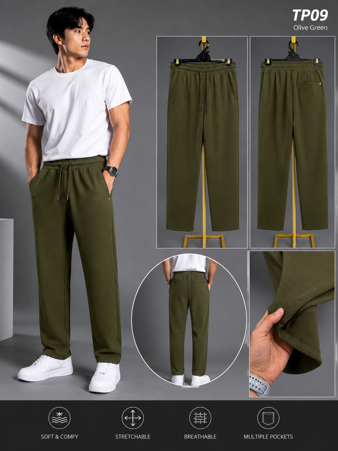 Premium Low Cut Baggy Olive Green-TP09