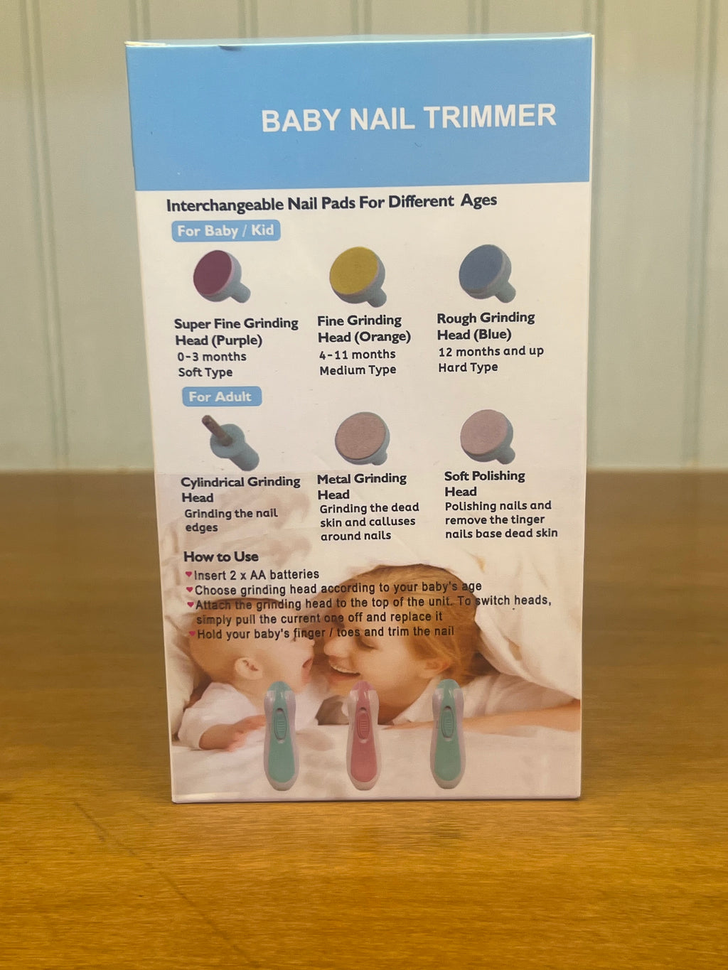 Electric Baby Nail Trimmer with 6 Grinding Heads