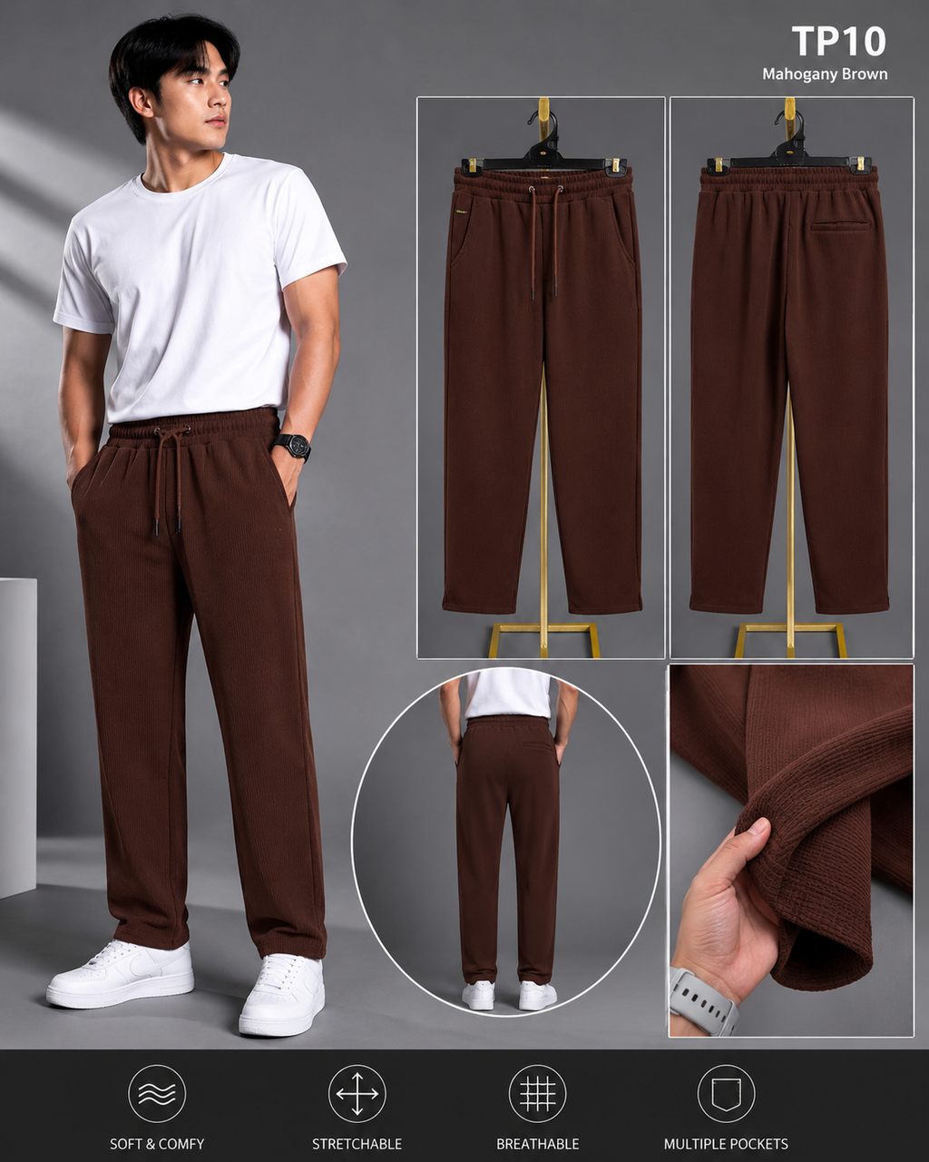 Premium Low Cut Baggy Trouser Mahogany Brown-TP10