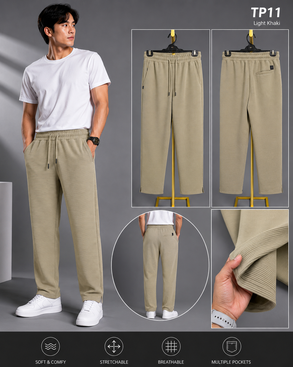 Premium Low Cut Baggy Trouser Light Khaki-TP11