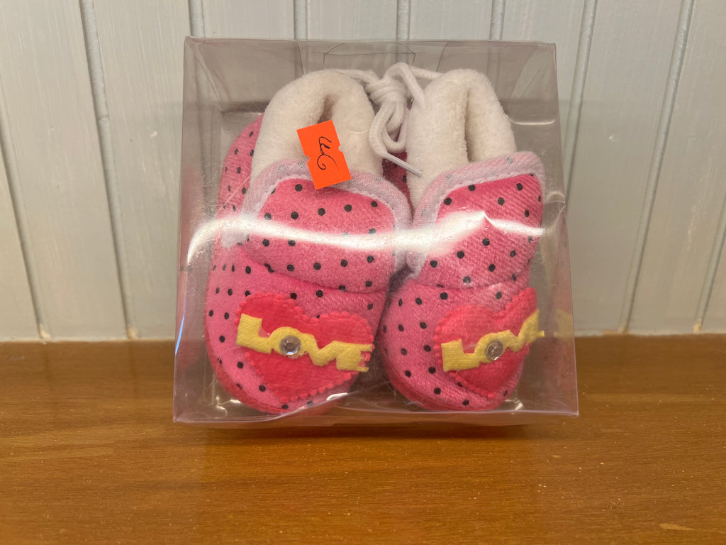 Pink Polka Dot Soft Baby Shoes