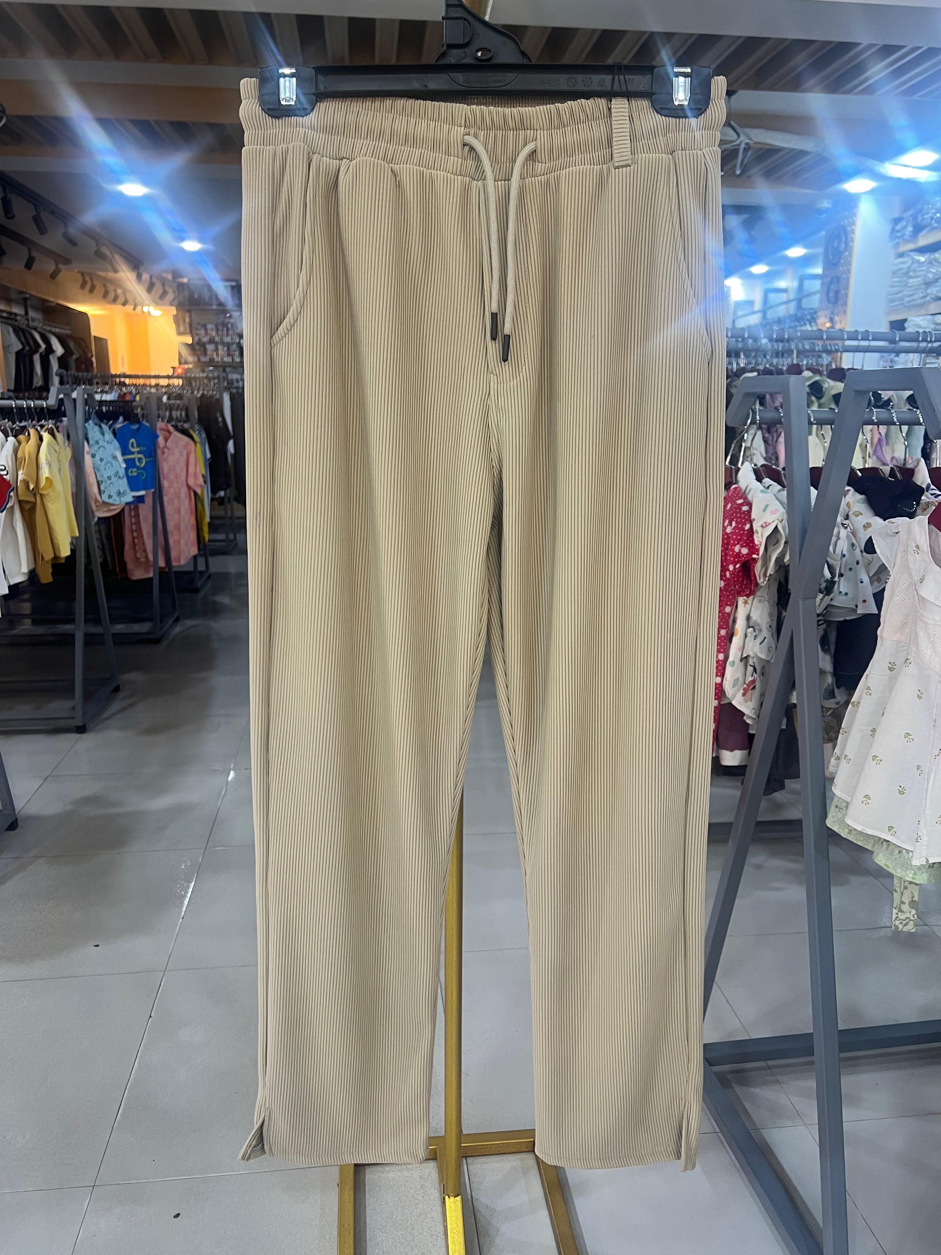 Premium Low Cut Baggy Trouser Cream Beige-TP13