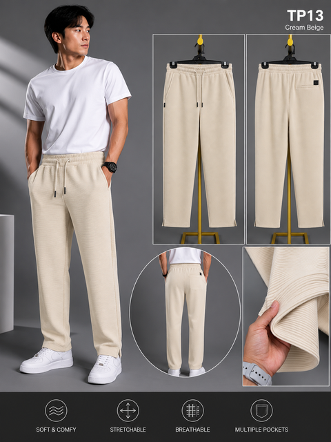 Premium Low Cut Baggy Trouser Cream Beige-TP13