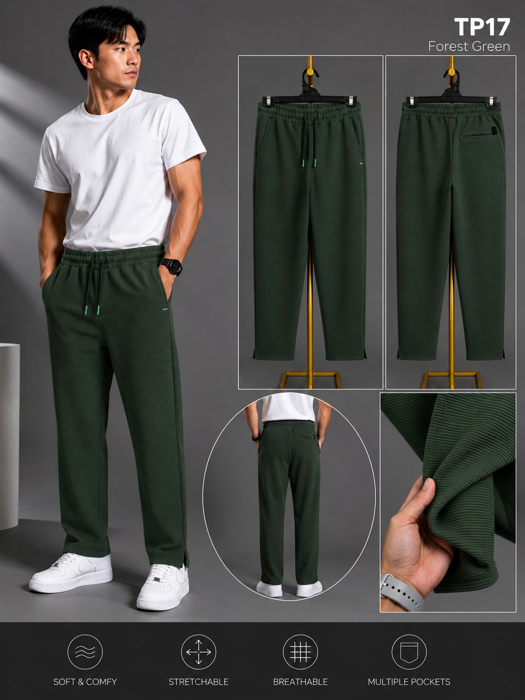 Premiun Low Cut Baggy Trouser Forest Green-TP17