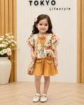 Baby Girls Floral Top & Pleated Skirt Set with Mini Bag (3-Piece Set) 150