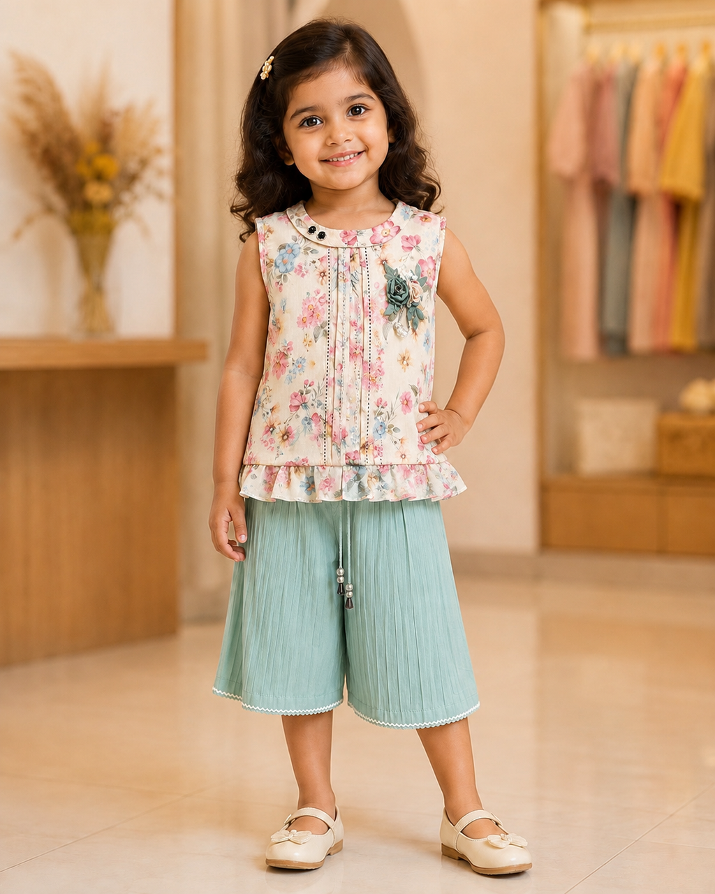 Girls Floral Printed Top & Palazzo Set 147