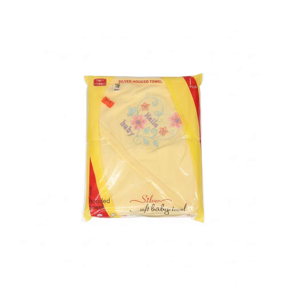 Silver Soft Hooded Baby Towel