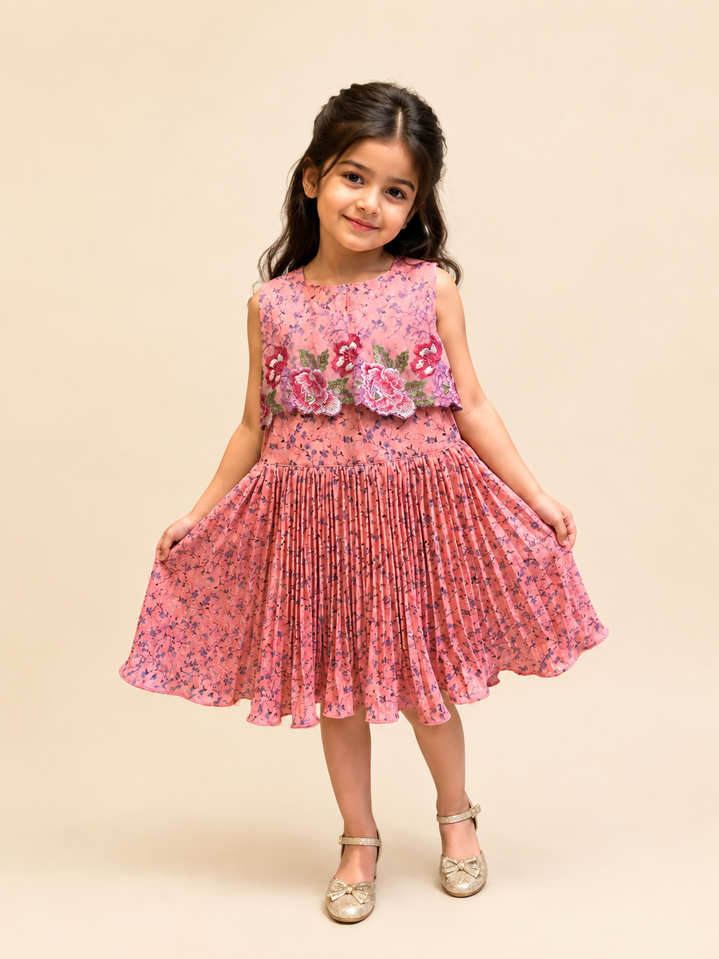 Baby Girls Floral Lace  Dress Set with Bloomers 275