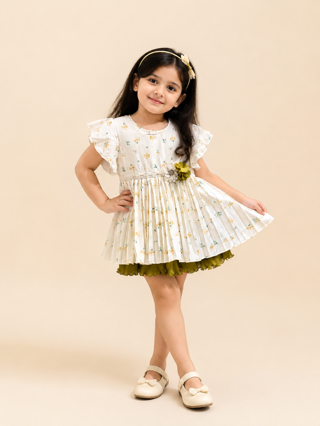 Baby Girls Floral Layered Party Dress Set with Bloomer 199