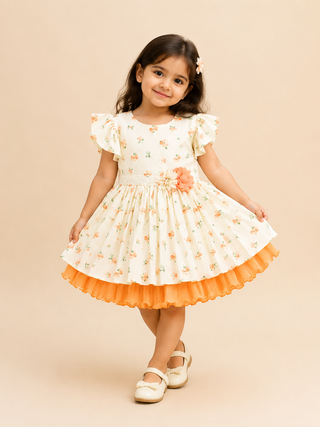 Baby Girls Floral Layered Party Dress Set with Bloomer 199