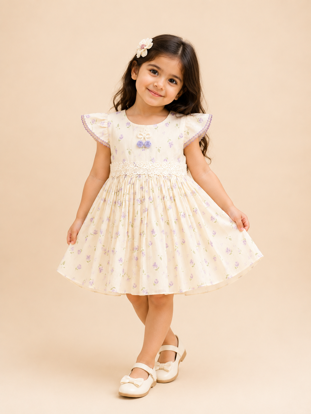 Baby Girls Floral Party Dress Set with Matching Bloomer 75