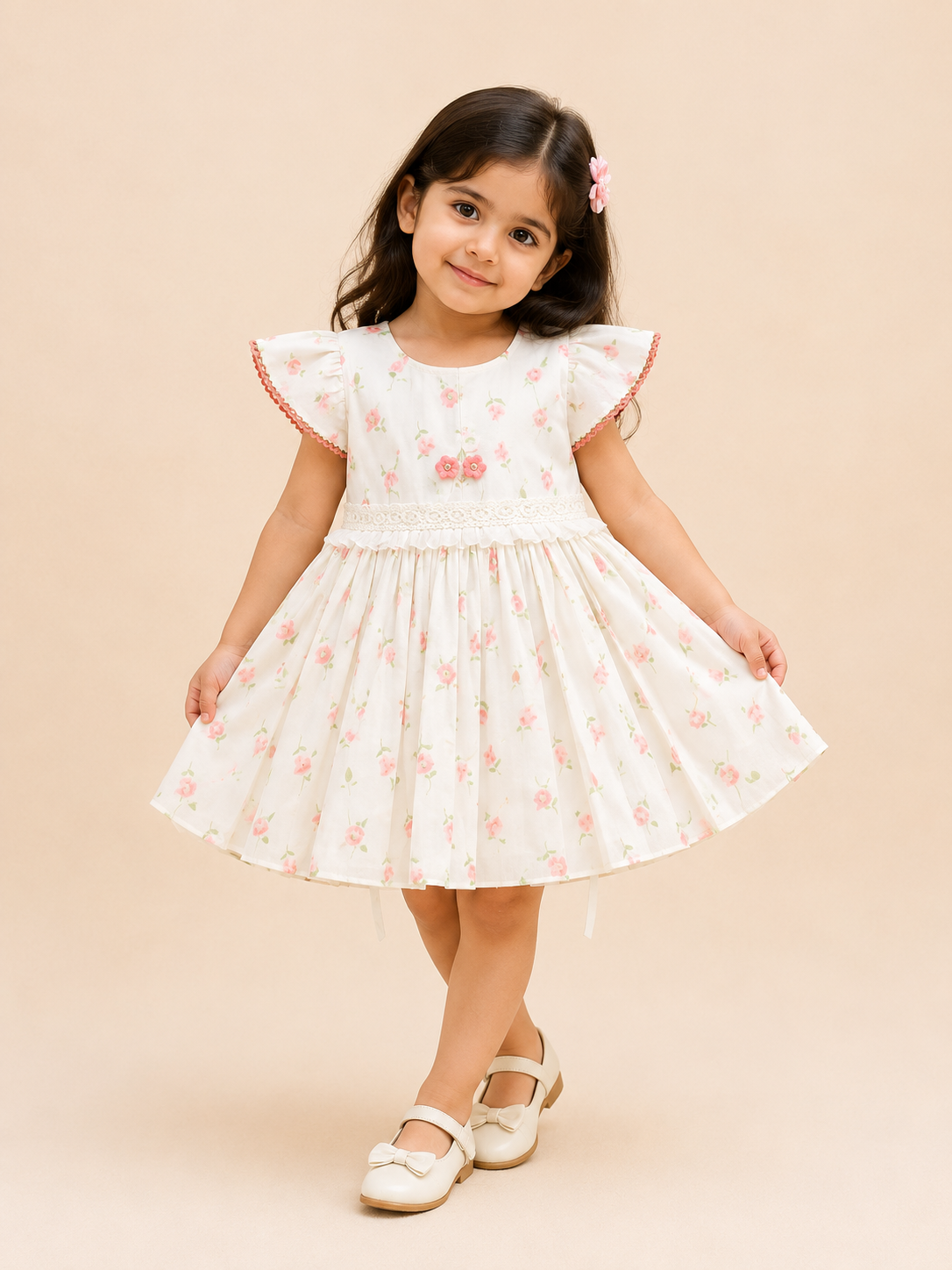 Baby Girls Floral Party Dress Set with Matching Bloomer 75