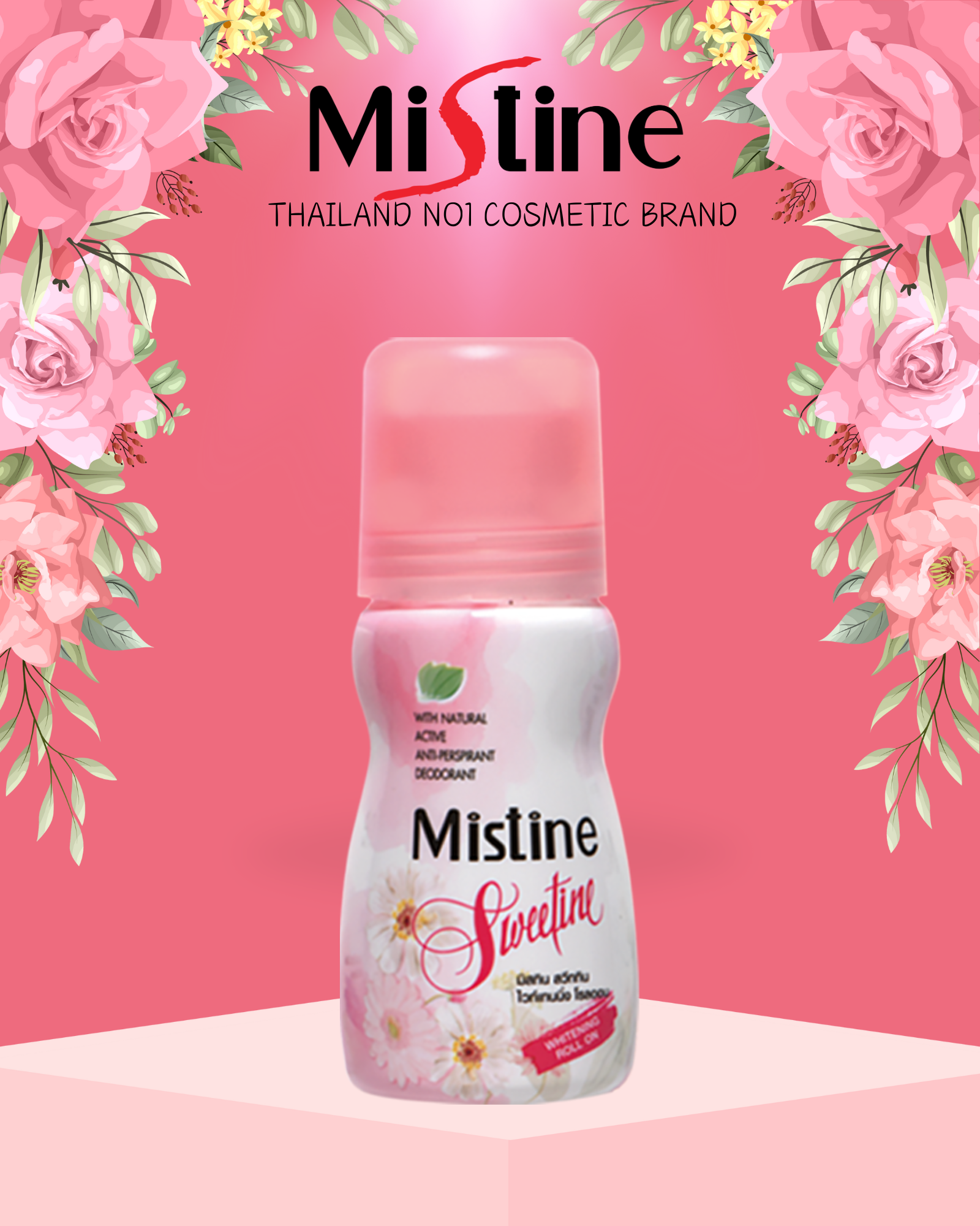 Mistine Roll-On Deodorant Collection – Whitening & Men Extra Variants (Thailand Cosmetic Brand)