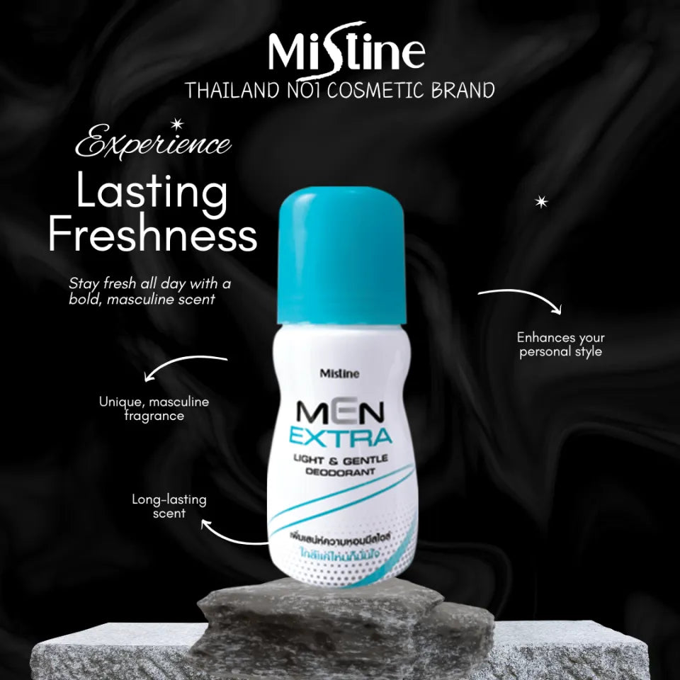 Mistine Roll-On Deodorant Collection – Whitening & Men Extra Variants (Thailand Cosmetic Brand)