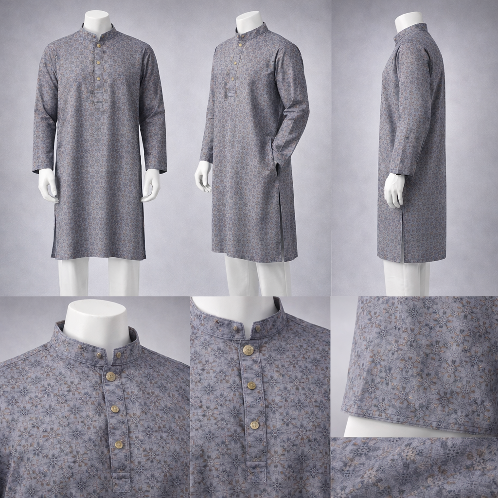 Gatsby Premium Panjabi for Men – Classic Fit | Eid & Festive Wear 04-PURPLE