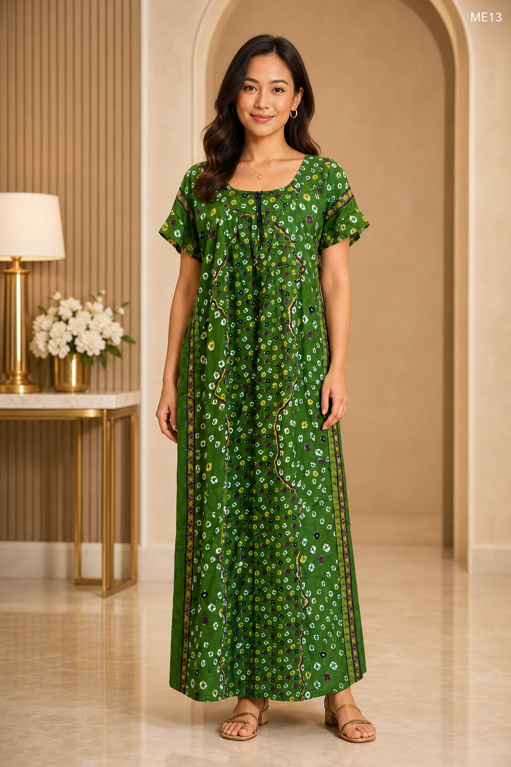 Emerald Printed Maxi Dress-ME13